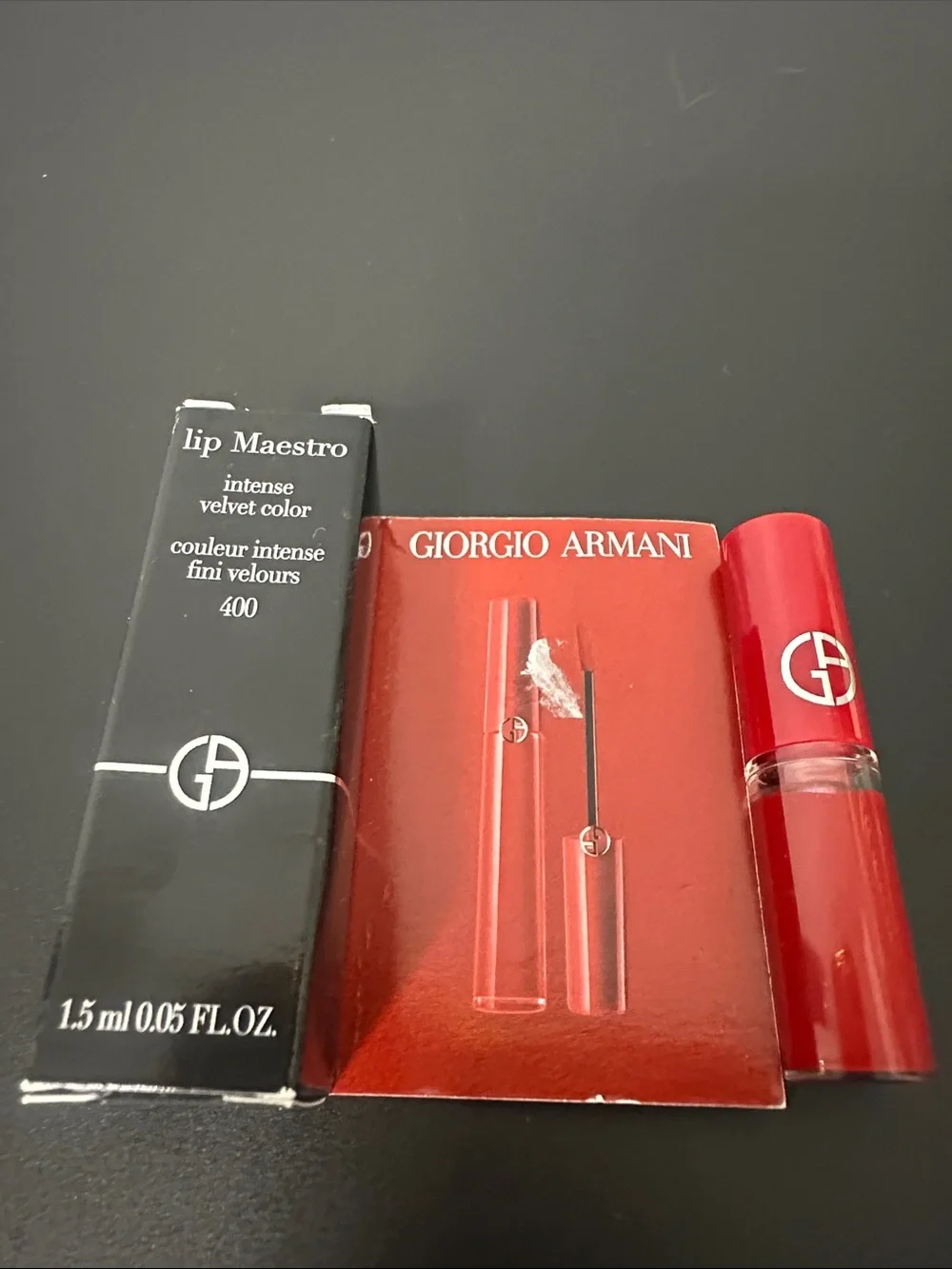NWT Giorgio Armani Mini Lip Maestro in Intense Velvet Red - Lip Maestro 400